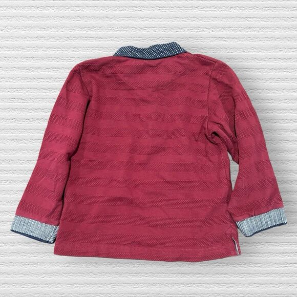 Mayoral Long Sleeve Polo Maroon Red Textured 18M Spain - Picture 4 of 5